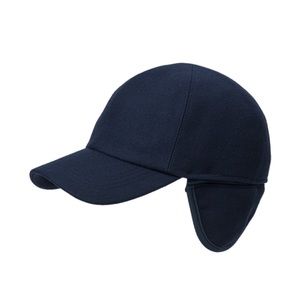 Wigens Wool Baseball Cap with Earflaps in Navy Blue- Like New!